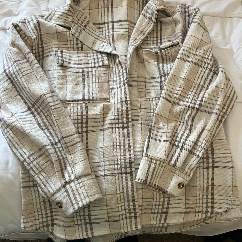 Plaid Button-Up Shirt Jacket